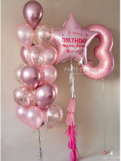 Набор в розовом цвете happy birthday