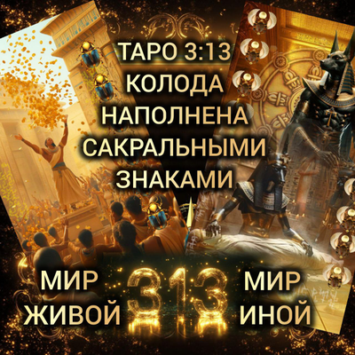 Таро 3 13 Мир Живой и Мир Иной. В стандартной коробочке, без золотых обрезов и инструкции.