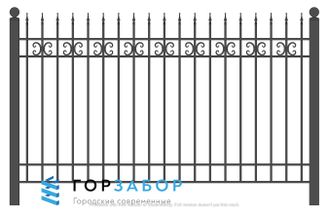 Секция забора с элементами ковки KSZ15-26 с монтажом