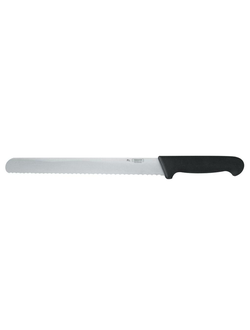 Нож хлебный 30 см, черная пластиковая ручка