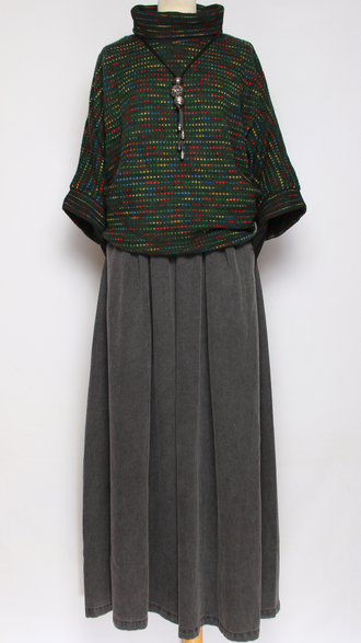 ДЖЕМПЕР БОХО "КИМОНО"  пёстрый джинс, сирень, электрик, трава, хаки, черный до р.50