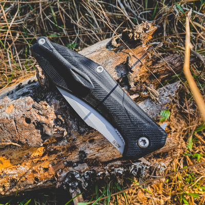 Складной нож Грач сталь AUS-10, рукоять G10, цвет черный