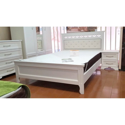 Кровать "Грация" античный белый из массива (Браво) в Липецке