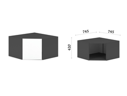 Спальня ЧИКАГО -  Антресоль угловая Антрацит/Белый