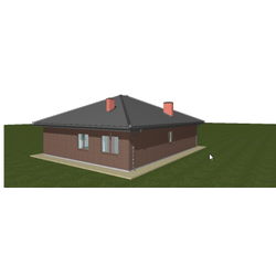 Одноэтажный дом с двумя спальнями 102м² (S49)