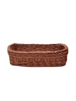 Корзина для хлеба прямоуг. 24,5*17*6 см. коричневая полиротанг MGprof /1/50/