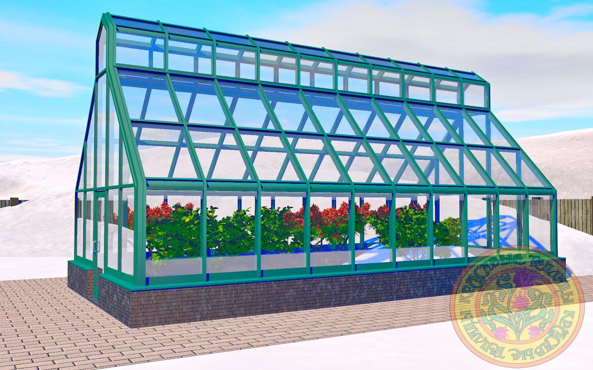 Зимняя теплица Йоркшир в классическом английском стиле из стекла и алюминия 5х10 метра