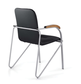 Кресло для приемных и переговорных BRABIX "Samba CF-105 BOX-2", хром, орех (D-8), черный, разобрано