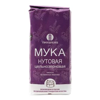 Мука нутовая, цельнозерновая, 500г (Твердохлеб)