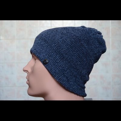 Мужская вязаная шапка Италия Vizio 6204 CL синяя