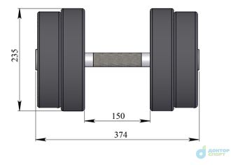Гантель профессиональная 47,5 кг