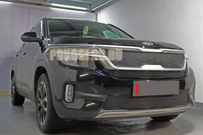 Защита радиатора для KIA Seltos 2019- black низ PREMIUM