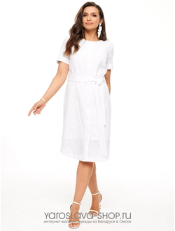 Модель : 6035-2. Легкое летнее хлопковое платье с поясом.