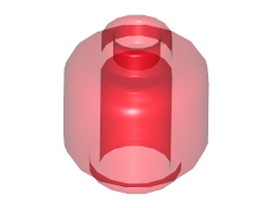 Minifigure, Head Plain - Hollow Stud, Trans-Red (3626c / 6173950)