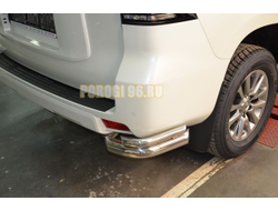 Защита заднего бампера угловая малая d76/42 для Toyota Land Cruiser Prado 150 (2017-...)