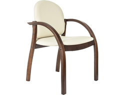 Стул Бюрократ Джуно светло-бежевый экокожа на ножках дерево