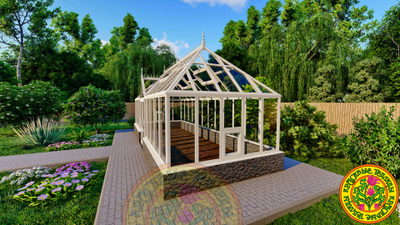 Английская теплица сс фронтоном VIC-FR-M ВИКТОРИЯ