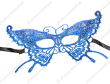 Маска кружевная твердая блестящая Синий