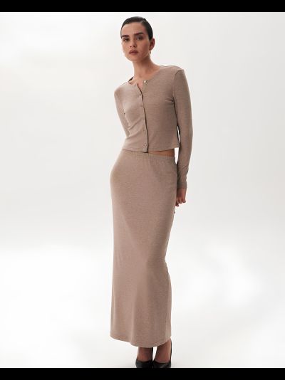 Кардиган из мягкого трикотажа (бежевый)