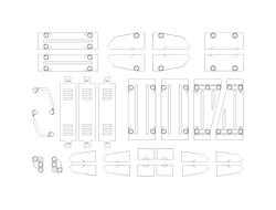 Комплект оригинальных панелей LEGO Technic 31 шт., White