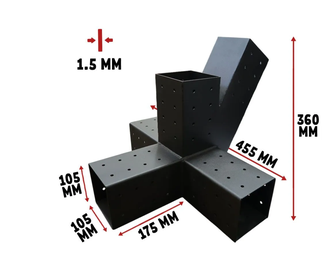 Коннектор №8 для бруса 100х100 мм, пятерной