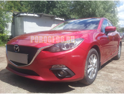 Защита радиатора Mazda 3 2013-2016 black верх
