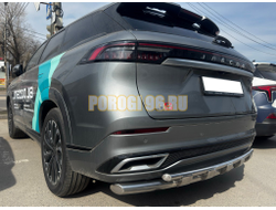 Защита заднего бампера двойная с перемычками Папа Тюнинг d60/42 для JAECOO J8 2024-