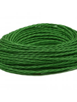 Провод витой в ретро стиле ПРВ 3х1.5 зелёный шёлк