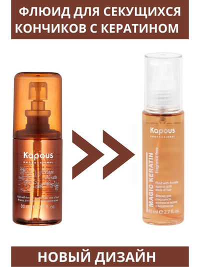 KAPOUS Fragrance free Флюид для секущихся кончиков волос с кератином 80 мл