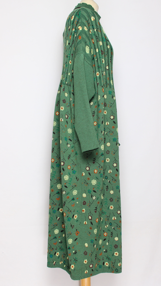 ПЛАТЬЕ БОХО хлопок "ПРОВАНС РУКАВ РЕЗИНКА" малахит р.52-56