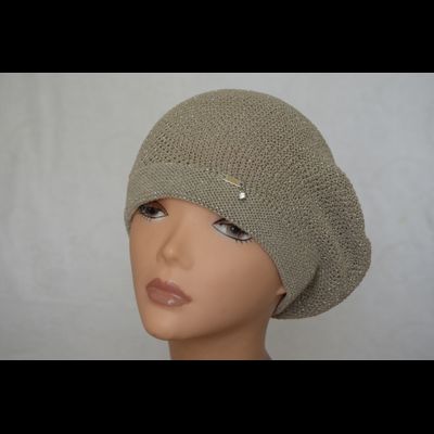 Летний берет женский вязаный Vizio Италия 6625 ореховый