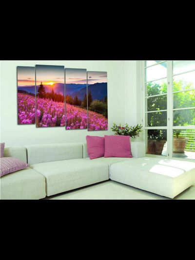 Модульная картина "Цветущий склон"