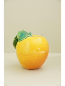 Яблоко с листом (желтое)