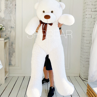 Гигантский плюшевый медведь 210 см белый Леброн