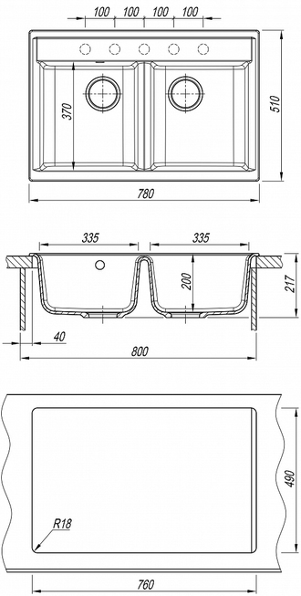 МОЙКА DR.GANS АСТРА 780  ЦВЕТ ТЕРРА