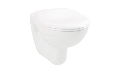 Комплект  подвесного унитаза со скрытой системой смыва на 3/6 л VitrA Normus-3 : стандартное сиденье с металлическими петлями, панель системы смыва с механическими кнопками, цвет матовый хром (панель управления двойная), 9773B003-7203