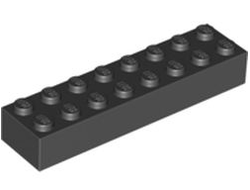 Brick 2 x 8, Black (3007 / 300726 / 6037390)