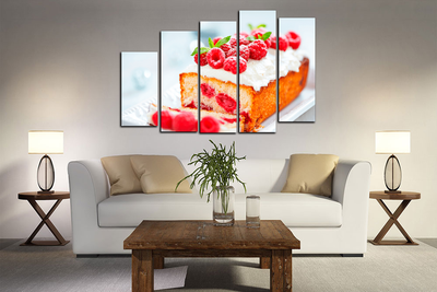 Модульная картина "Малиновый кекс"