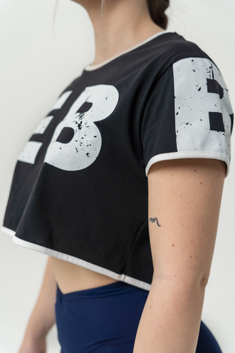 Футболка OVERSIZED CROP TOP GAME ON 610 черная