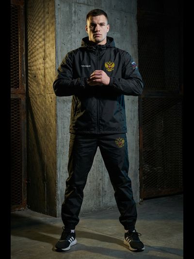 Ветрозащитный костюм на молнии "Россия" BRAVEGARD черный