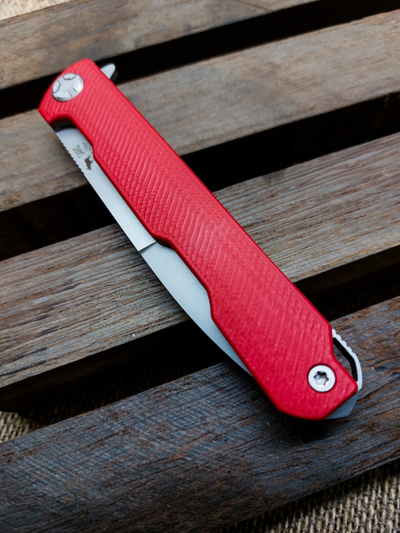 Складной нож Single EVO. Клинок копье. сталь AUS10, рукоять G10, цвет красный