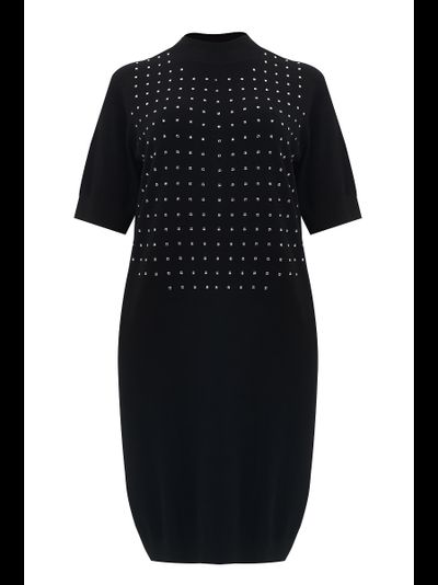 Трикотажное платье с оригинальным декором