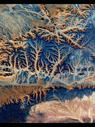 Картина обогреватель, спутниковое фото песчаных дюн в пустыне Сахара