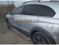 Пороги с накладным листом d53 для Chevrolet Captiva 2012-
