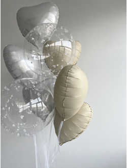 Набор Сердечки, шары с гортензией  и зайчик