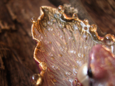 "Жемчужница Авроры", волшебная брошь с лягушкой