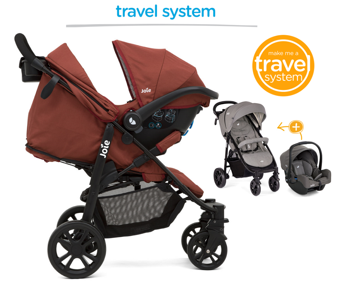 Прогулочная коляска Joie Litetrax 4 - 2 в 1 Travel System с автокреслом Gemm