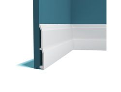 Плинтус напольный Перфект Plus P175, из дюрополимера, влагостойкий, под покраску, 2 метра