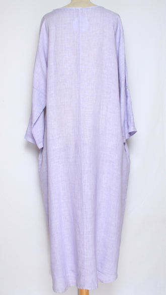 ПЛАТЬЕ БОХО ЛЬНЯНОЕ "СКЛАДКА" хаки, бежевое, лаванда до р.56