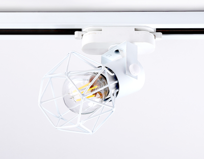 Трековый однофазный светильник со сменной лампой GL 5001 WH белый E27 max 40W D92*163